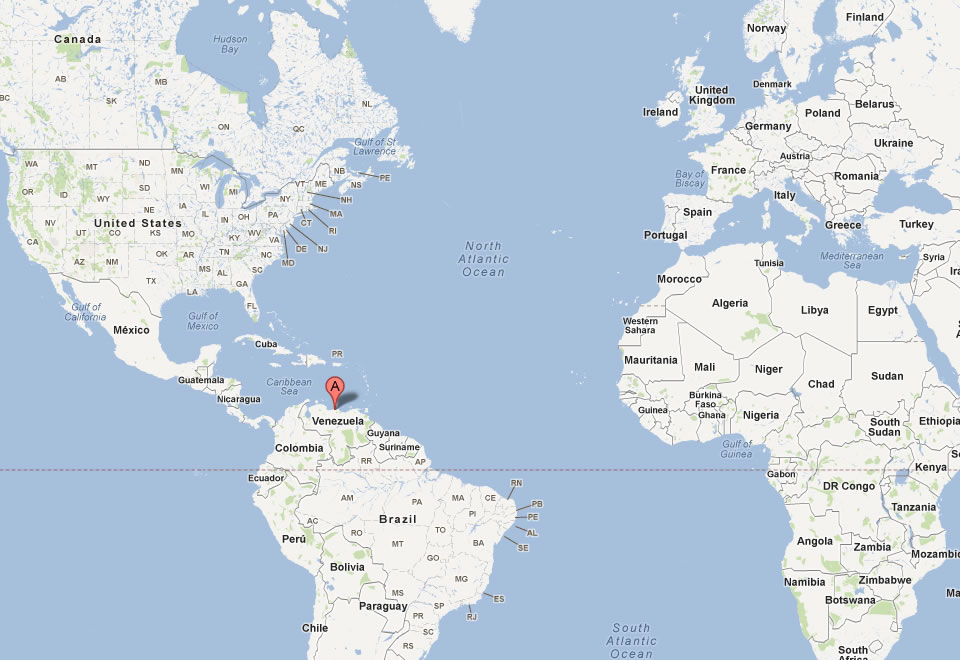 map of caracas world